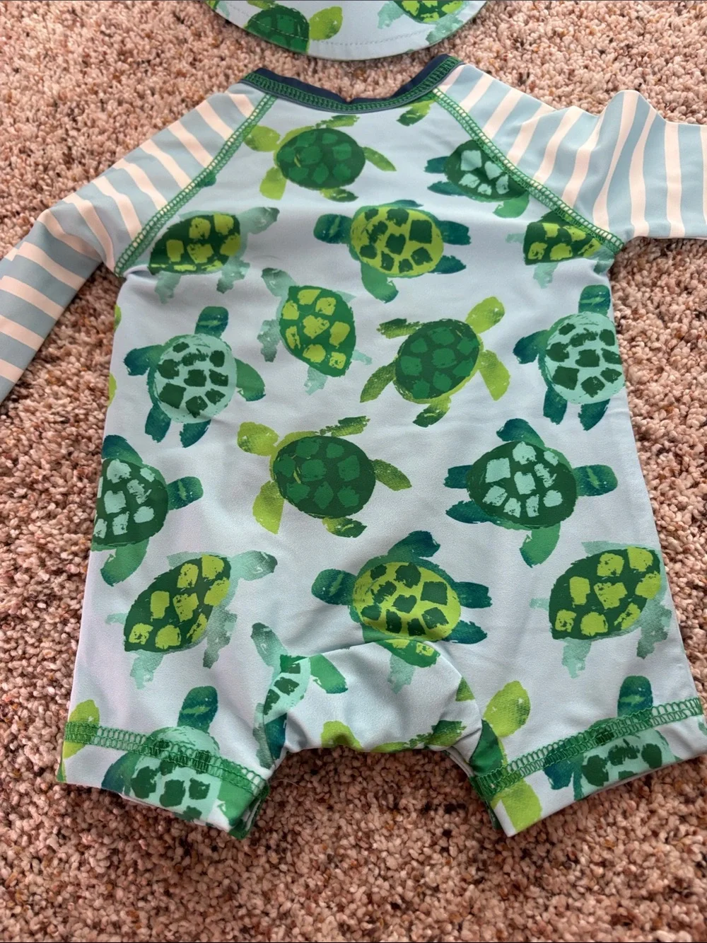 Mud Pie Navy Trim Baby Rashguard Set with Light Blue Accents